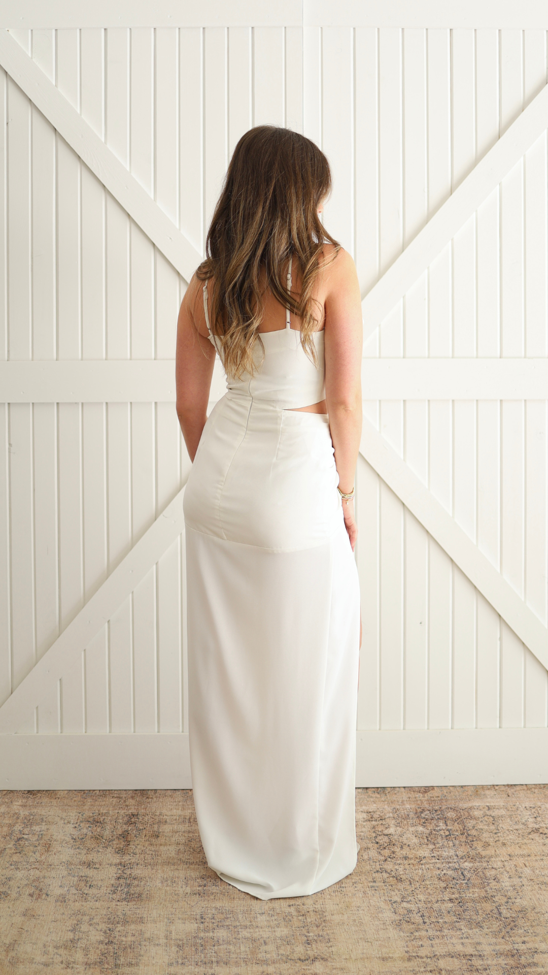 White Rose Halter Dress